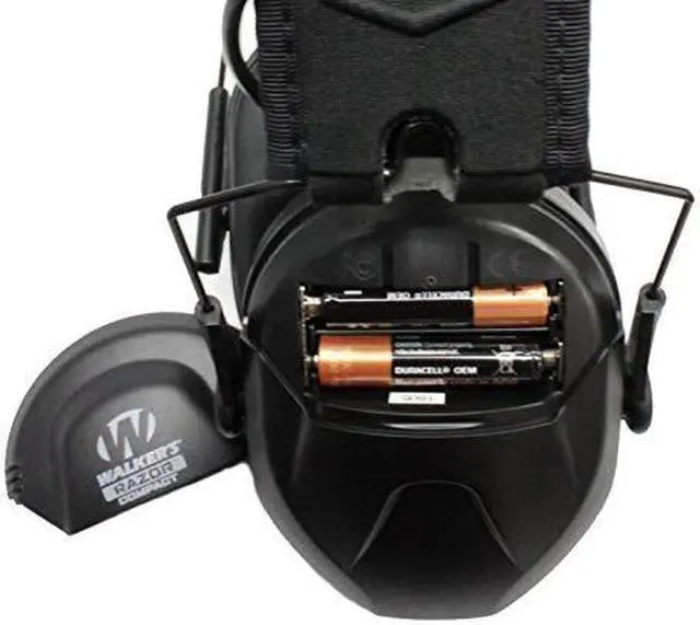 Alt view image 12 of 17 - Walker's Razor Slim Shooter Black Electronic Folding Hearing Protection Earmuffs