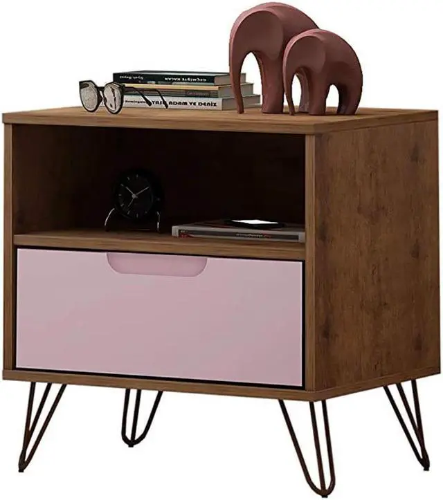 Alt view image 14 of 20 - Rockefeller 1.0  Nightstand in Nature and Rose Pink
