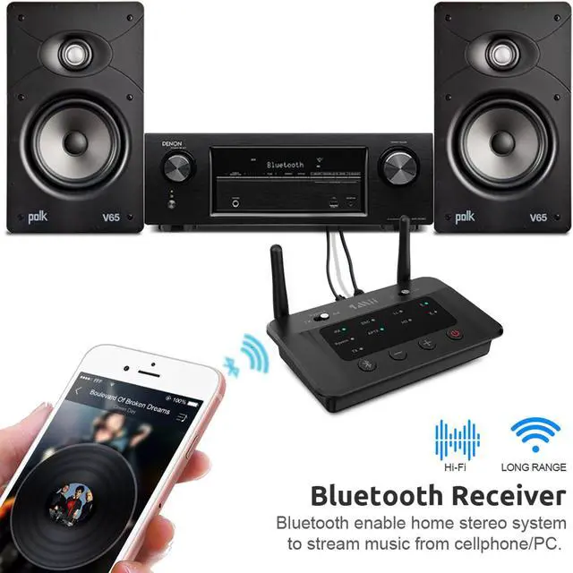 Alt view image 3 of 5 - 1Mii B03 Long Range Bluetooth 5.0 Transmitter Receiver for TV and Home Stereo