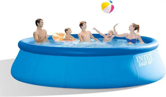 Alt view image 12 of 15 - Intex 15' x 48" Inflatable Easy Set Above Ground Swimming Pool w/ Ladder & Pump