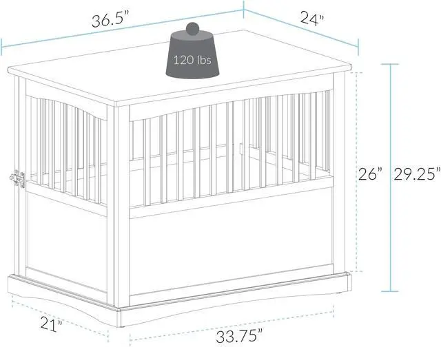 Alt view image 13 of 14 - Casual Home 600-22 Pet Crate End Table, Black