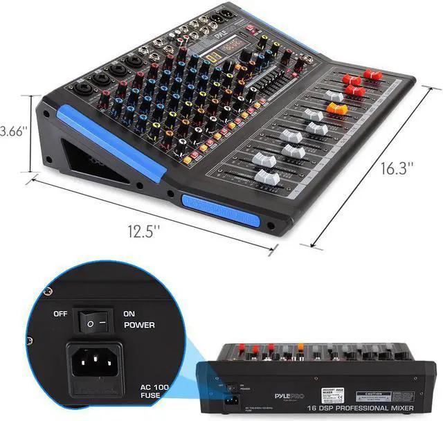 Alt view image 4 of 7 - 8channel bluetooth studio audio mixer  dj sound controller interface w/ usb drive for pc recording input, xlr microphone jack, 48v power, rca input/output for professional and beginners  pmxu88bt