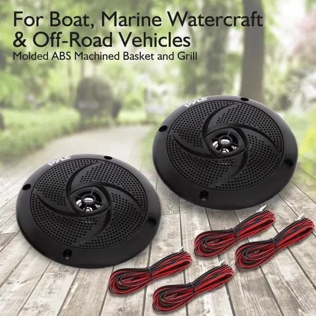 Alt view image 13 of 19 - Pyle PLMRS53BL 5.25 in. Waterproof Rated Marine Speakers with LED lights, Black - 180 Watt
