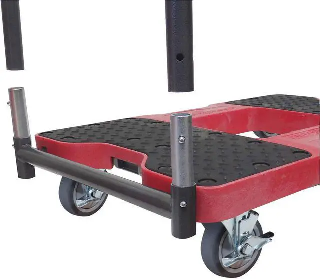 Alt view image 11 of 16 - Snap-Loc 1200 Lb Professional E-Track Panel Cart Dolly Red, Safely Moves More In Less Time With Easy Rolling Casters, Removeable Panel Bars, Optional E-Strap Safety Attachment! SL1200PC4TR