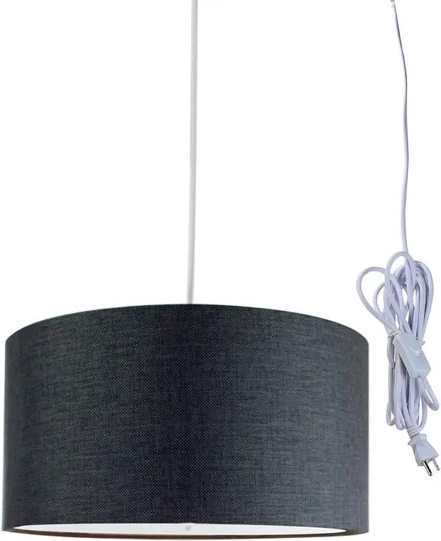 Main image of Home Concept 2 Light 16" Swag Hanging Drum Pendant with Diffuser, Granite Gray