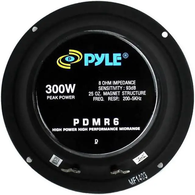Alt view image 5 of 9 - Pyle PDMR6 6.5" 300W 8 Ohm Car Mid Bass MidRange Woofer Audio Speaker, Black