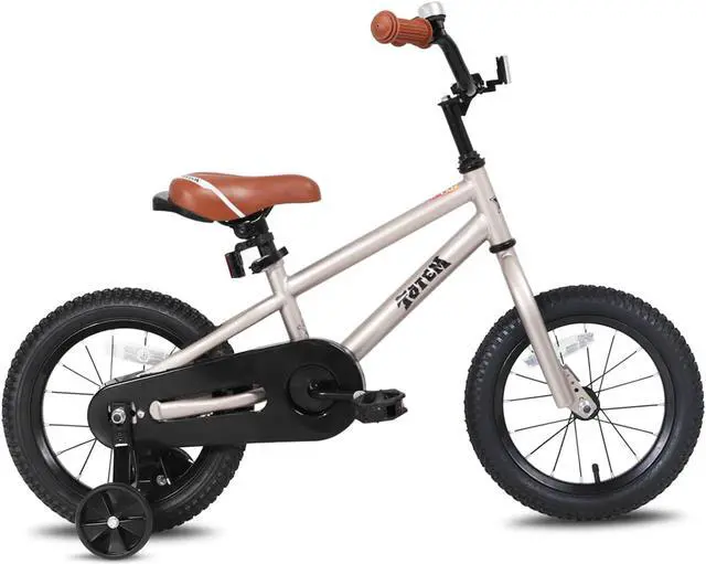 Alt view image 2 of 15 - JOYSTAR Totem 12" BMX Kids Bike for Ages 2-4 with Training Wheels, Silver