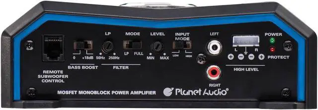 Alt view image 3 of 9 - Planet Audio Pulse 1500W Monoblock Class AB MOSFET Amplifier w/ Remote PL1500.1M