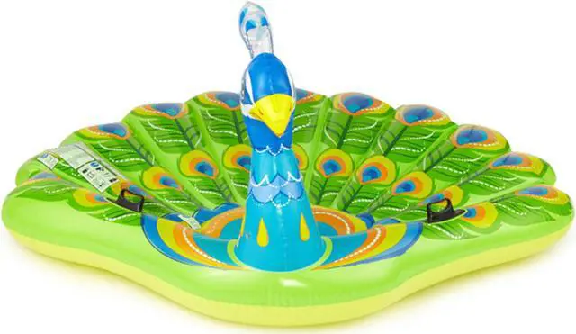 Alt view image 2 of 7 - Intex Giant Inflatable Colorful Peacock Island Ride On Swimming Pool Float Raft