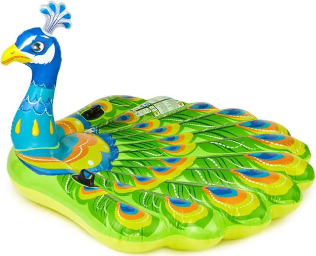 Alt view image 3 of 7 - Intex Giant Inflatable Colorful Peacock Island Ride On Swimming Pool Float Raft
