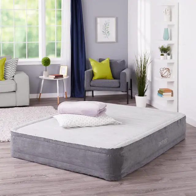 Alt view image 12 of 12 - Intex Dura Beam Plus Series Mid Rise Airbed Mattress with Built In Pump, Queen