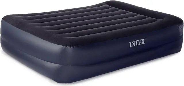 Main image of Intex Dura-Beam Pillow Rest Fiber Tech Air Mattress Bed w/ Built In Pump, Queen
