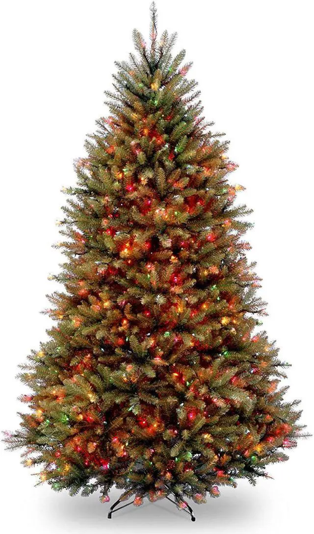 Main image of National Tree Company 7.5 Foot Pre-Lit Dunhill Fir Tree - 9" x 59" x 90" - Green Tree, Green Tree Stand