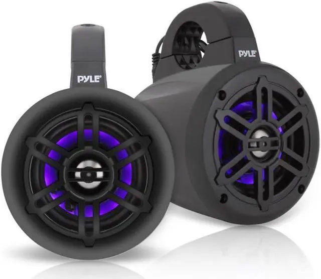 Main image of Pyle 4 Inch 300 Watt Waterproof Marine Tower Speaker System w/ LED Lights, Pair