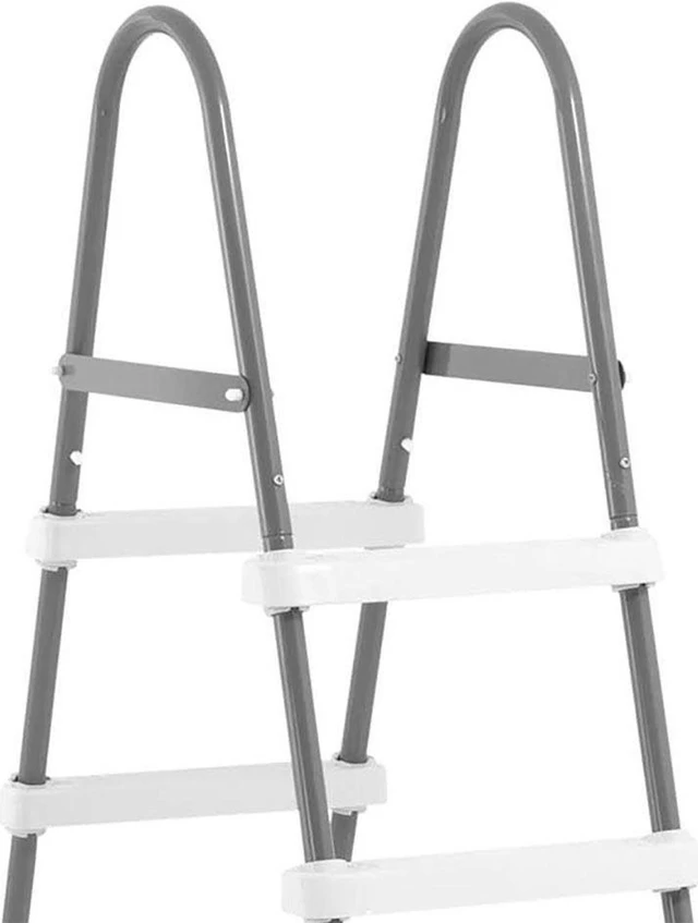 Alt view image 9 of 12 - Intex Steel Frame Above Ground Swimming Pool Ladder for 48 Inch High Wall Pools