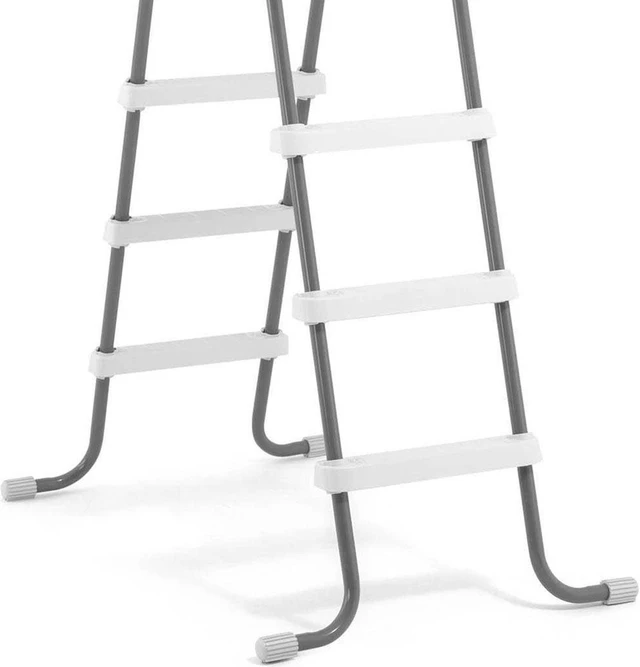 Alt view image 10 of 12 - Intex Steel Frame Above Ground Swimming Pool Ladder for 48 Inch High Wall Pools