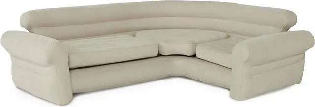 Alt view image 11 of 12 - Intex 68575EP Inflatable Corner Living Room Air Mattress Sectional Sofa, Beige