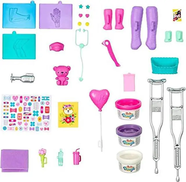 Alt view image 3 of 6 - Barbie Fast Cast Clinic Playset with Brunette Barbie Doctor Doll, 4 Play Areas