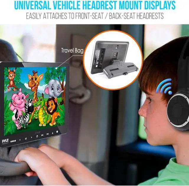 Alt view image 10 of 10 - universal car headrest mount monitor  10.5 inch vehicle multimedia cd dvd player  smart audio video entertainment system w/hdmi & hires tv lcd screen  includes mounting bracket  pyle plhrdvd103