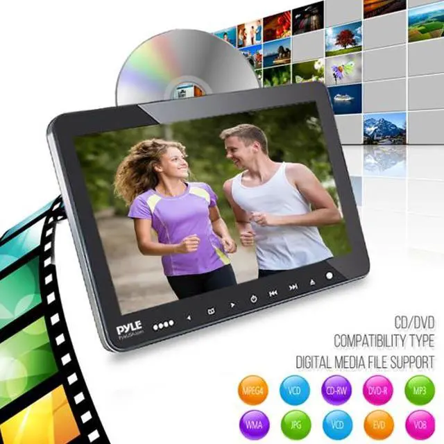 Alt view image 8 of 10 - universal car headrest mount monitor  10.5 inch vehicle multimedia cd dvd player  smart audio video entertainment system w/hdmi & hires tv lcd screen  includes mounting bracket  pyle plhrdvd103