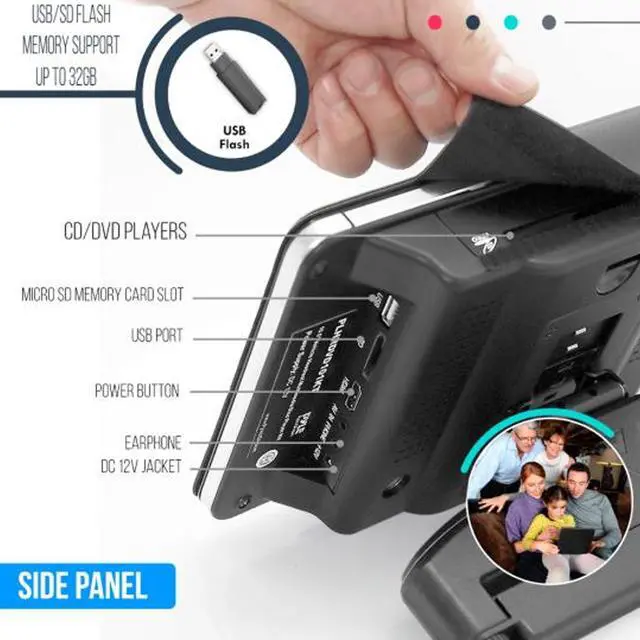 Alt view image 6 of 10 - universal car headrest mount monitor  10.5 inch vehicle multimedia cd dvd player  smart audio video entertainment system w/hdmi & hires tv lcd screen  includes mounting bracket  pyle plhrdvd103