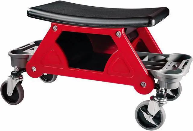 Alt view image 14 of 20 - Powerbuilt Heavy Duty Rolling Work Seat with Storage Trays - 240036