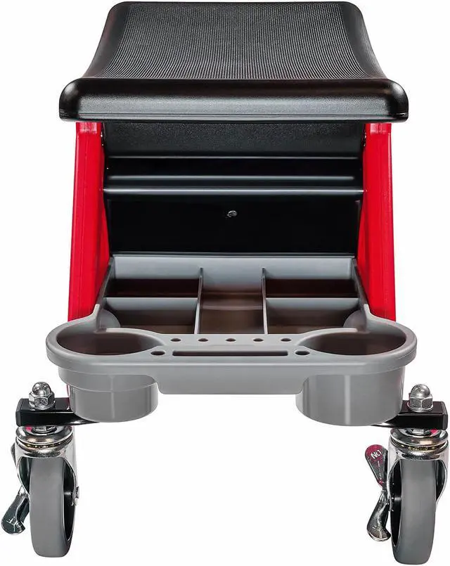 Alt view image 15 of 20 - Powerbuilt Heavy Duty Rolling Work Seat with Storage Trays - 240036