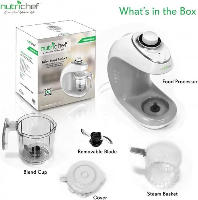Alt view image 2 of 7 - NutriChef Electric Baby Food Maker Puree Food Processor, Blender, and Steamer