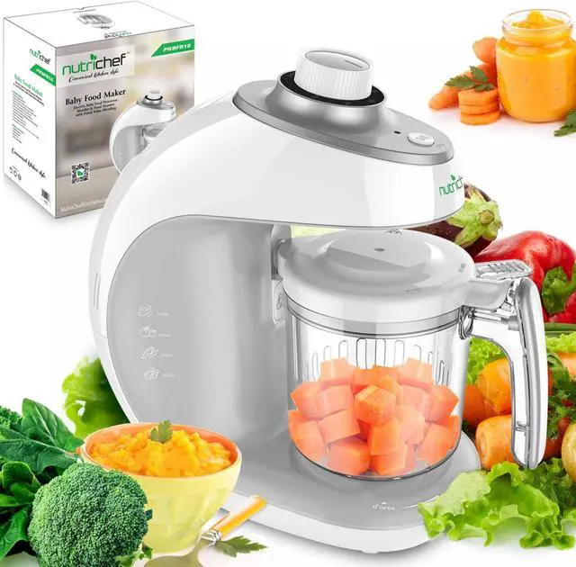 Main image of NutriChef Electric Baby Food Maker Puree Food Processor, Blender, and Steamer