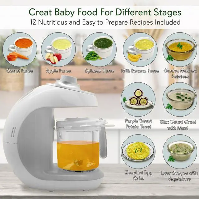 Alt view image 7 of 7 - NutriChef Electric Baby Food Maker Puree Food Processor, Blender, and Steamer