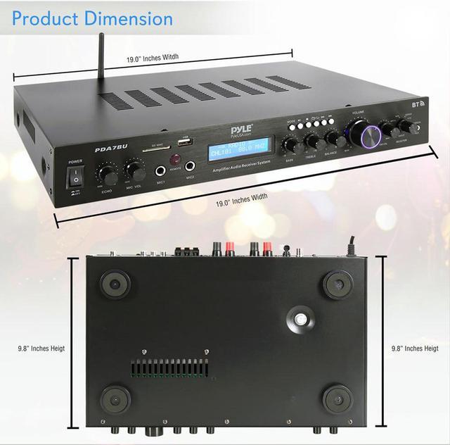 Alt view image 11 of 12 - Pyle Home Theater Amplifier Audio MP3/USB/SD/AUX/FM Black Receiver Sound System with Bluetooth Wireless Streaming