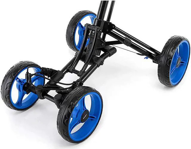 Alt view image 2 of 5 - SereneLife SLGZ48 4 Wheel Folding Walking Golf Bag Push Cart with Cup Holder