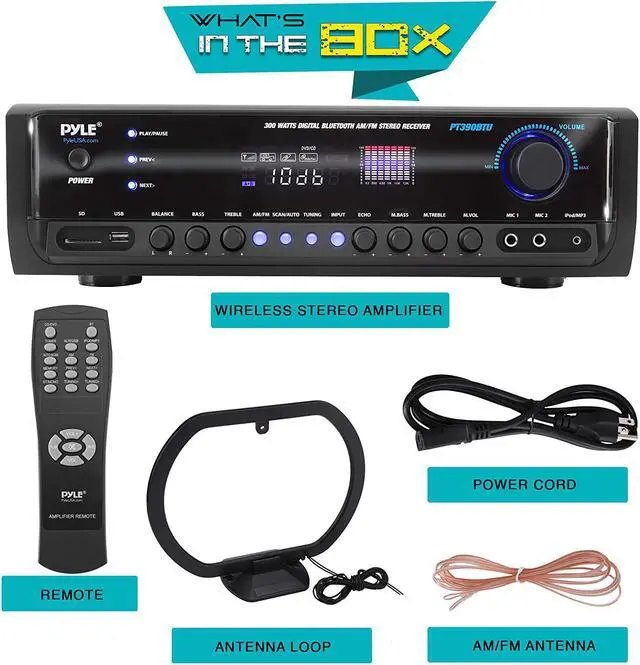 Alt view image 3 of 8 - Pyle PT390BTU Digital Home Theater Bluetooth 4 Channel Radio Aux Stereo Receiver