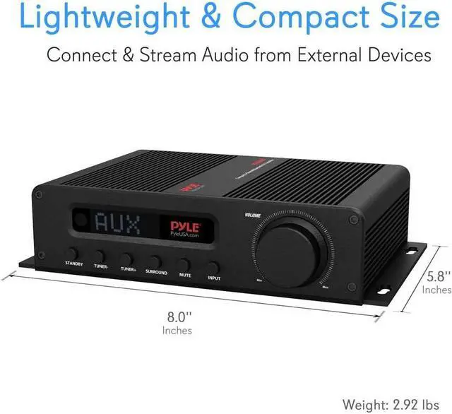 Alt view image 5 of 11 - Pyle PFA540BT Compact 5.1 Channel Bluetooth Amplifie