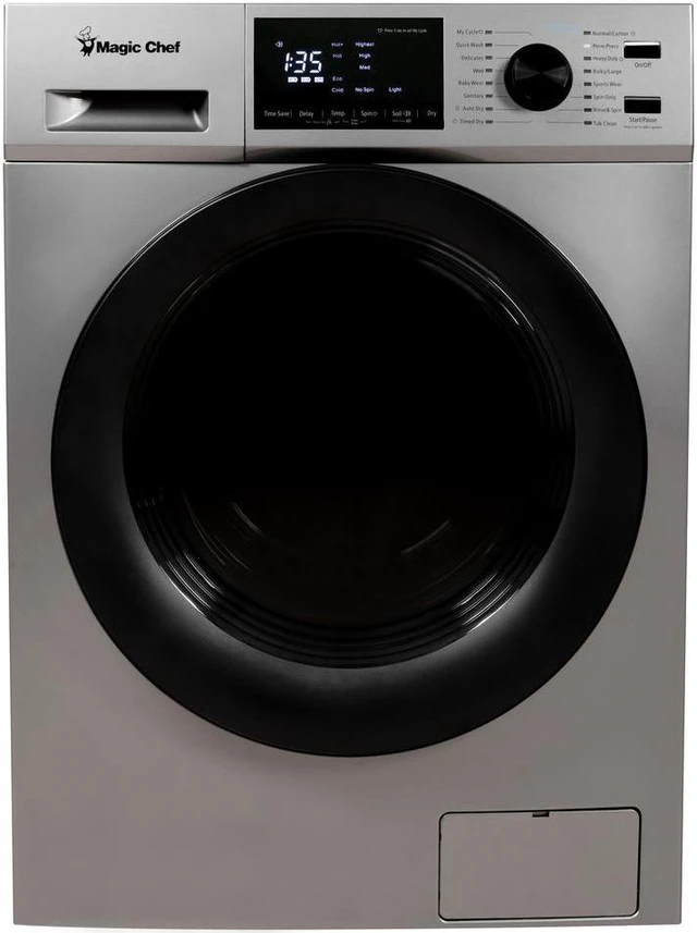Alt view image 2 of 5 - Magic Chef MCSCWD27S5 2.7 Cu Ft Front Load Washer And Dryer Combination, Silver