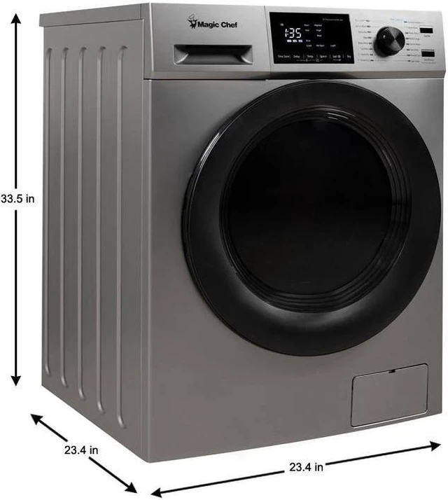 Alt view image 3 of 5 - Magic Chef MCSCWD27S5 2.7 Cu Ft Front Load Washer And Dryer Combination, Silver