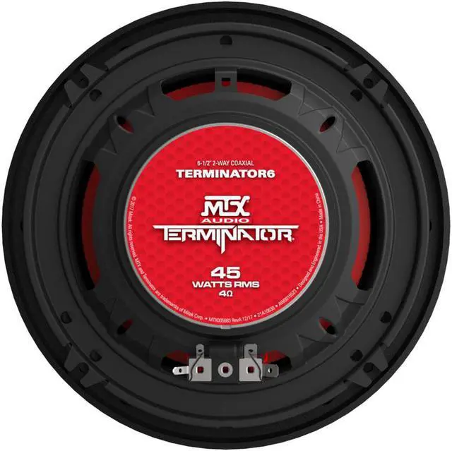 Alt view image 16 of 19 - mtx terminator6 45 watt rms 2 way polypropylene coaxial car speakers, pair