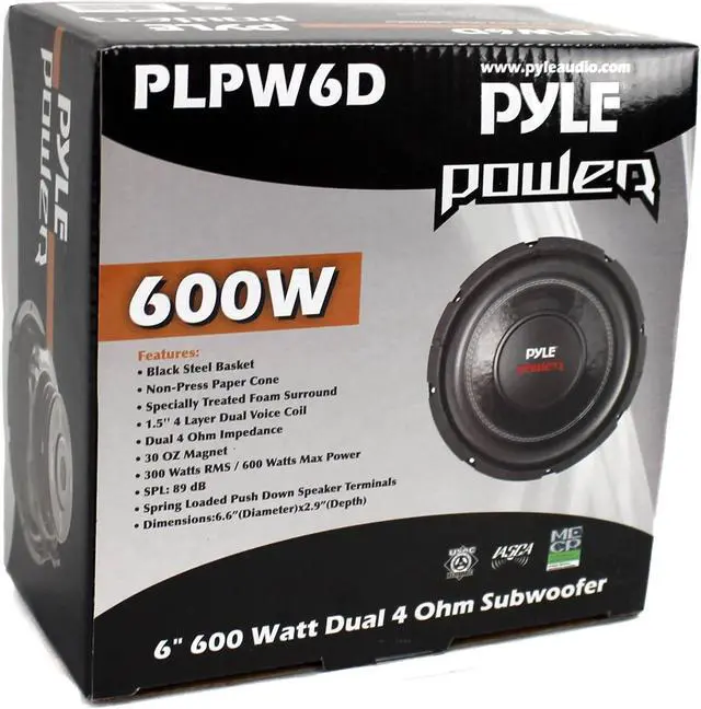 Alt view image 5 of 11 - Pyle PLPW6D Power Series Dual-Voice-Coil 4ohm Subwoofer (6.5, 600 Watts)