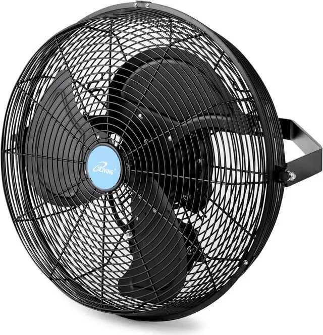 Alt view image 2 of 13 - iLIVING 18-Inch Wall Mounted Variable Speed Indoor/Outdoor Weatherproof Fan, 6360 CFM, Black