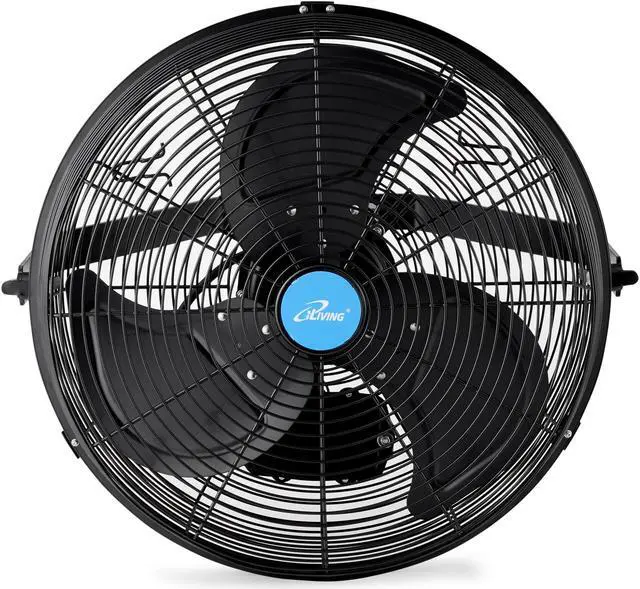 Alt view image 9 of 13 - iLIVING 18-Inch Wall Mounted Variable Speed Indoor/Outdoor Weatherproof Fan, 6360 CFM, Black