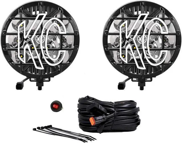 Main image of KC HiLiTES KC100 SlimLite Pro Bright Vehicle LED Pair Spot Beam Light System, 6"