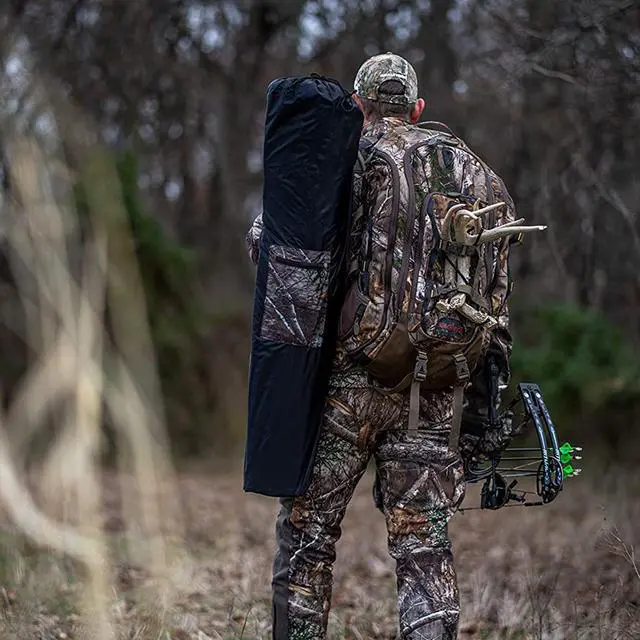 Alt view image 2 of 14 - Rhino Blinds R150 Durable 3 Person Outside Game Hunting Ground Blind, Mossy Oak