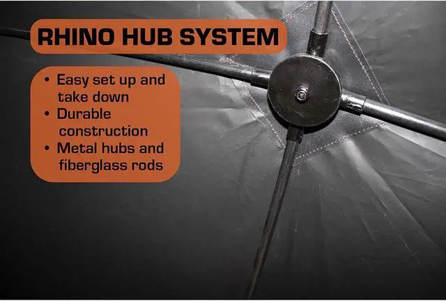 Alt view image 4 of 14 - Rhino Blinds R150 Durable 3 Person Outside Game Hunting Ground Blind, Mossy Oak