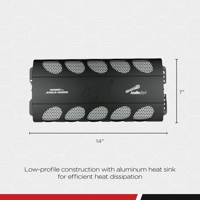 Alt view image 3 of 8 - Audiopipe APCLE-15001D Class D 1500 Watt Monoblock Car Stereo Amplifier, Black