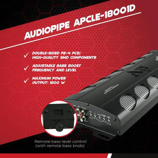 Alt view image 2 of 11 - Audiopipe APCLE-18001D Class D 1800 Watt Monoblock Car Stereo Amplifier, Black