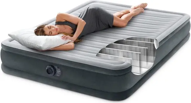 Alt view image 4 of 7 - Intex Comfort Deluxe Dura-Beam Plush Airbed Mattress with Built-In Pump, Twin