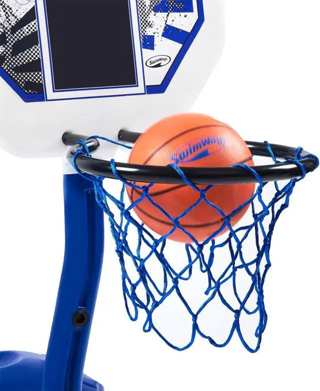 Alt view image 10 of 10 - SwimWays Poolside Basketball Hoop Pool Water Game Set with Ball | 12265