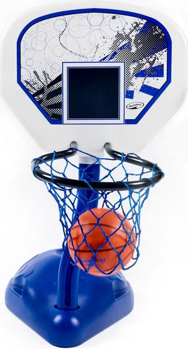 Alt view image 9 of 10 - SwimWays Poolside Basketball Hoop Pool Water Game Set with Ball | 12265