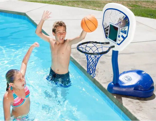 Alt view image 6 of 10 - SwimWays Poolside Basketball Hoop Pool Water Game Set with Ball | 12265