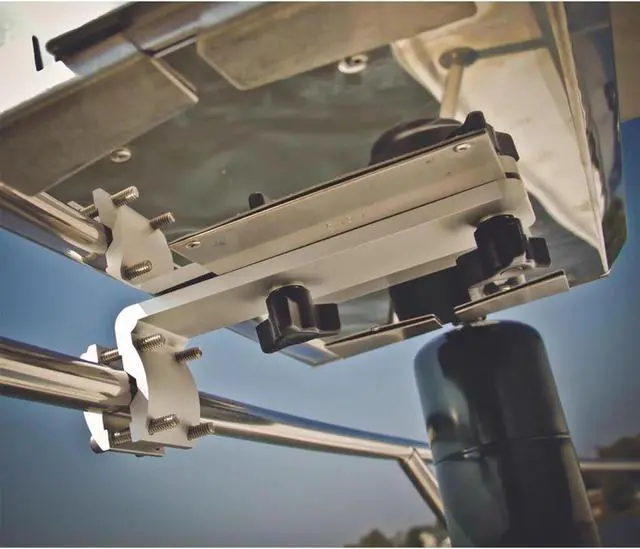 Alt view image 9 of 12 - Kuuma Stow N' Go Grill Mount In/Outboard Rail 7/8"-1.25" Od